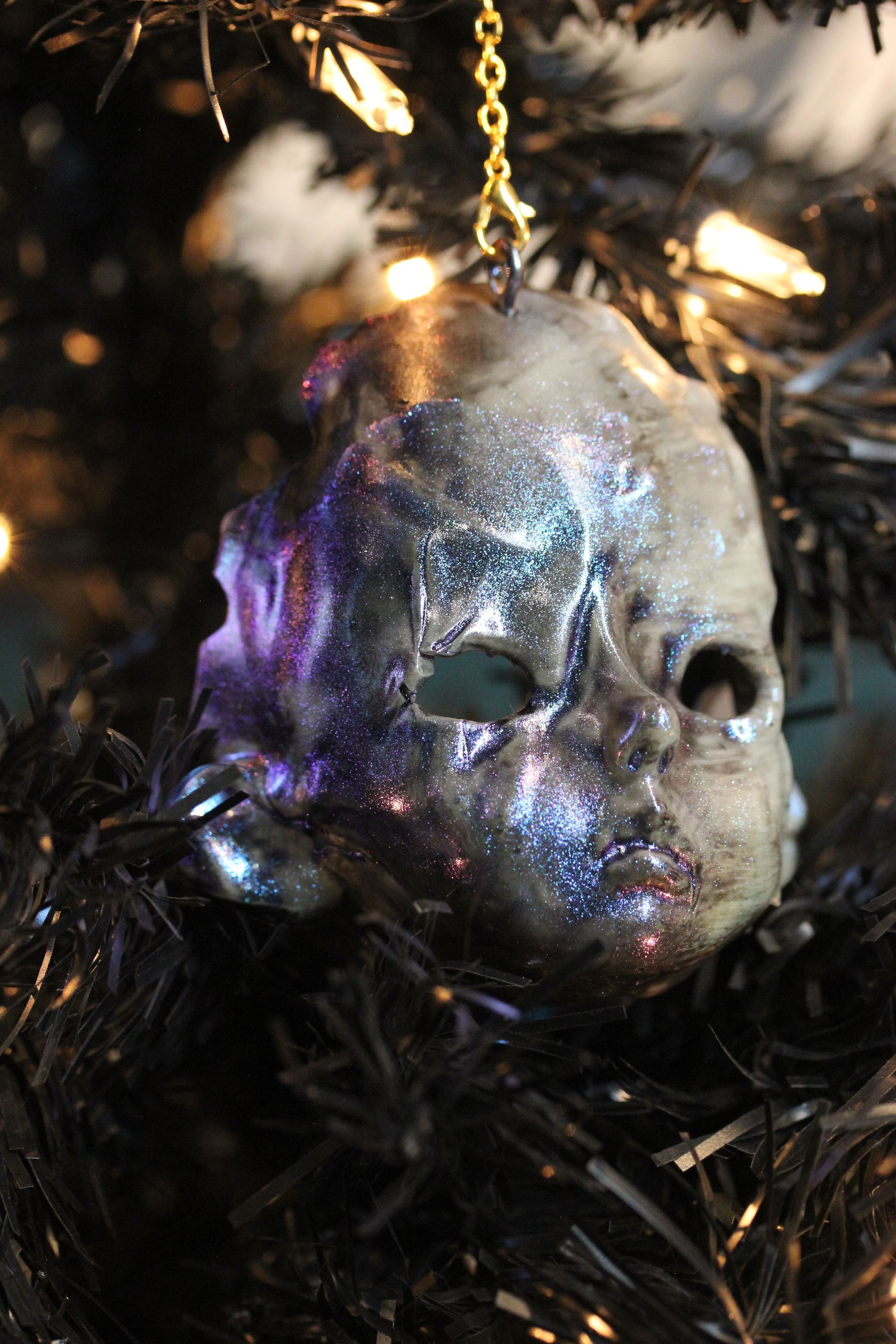 Melted Doll Head: White Antique Luster