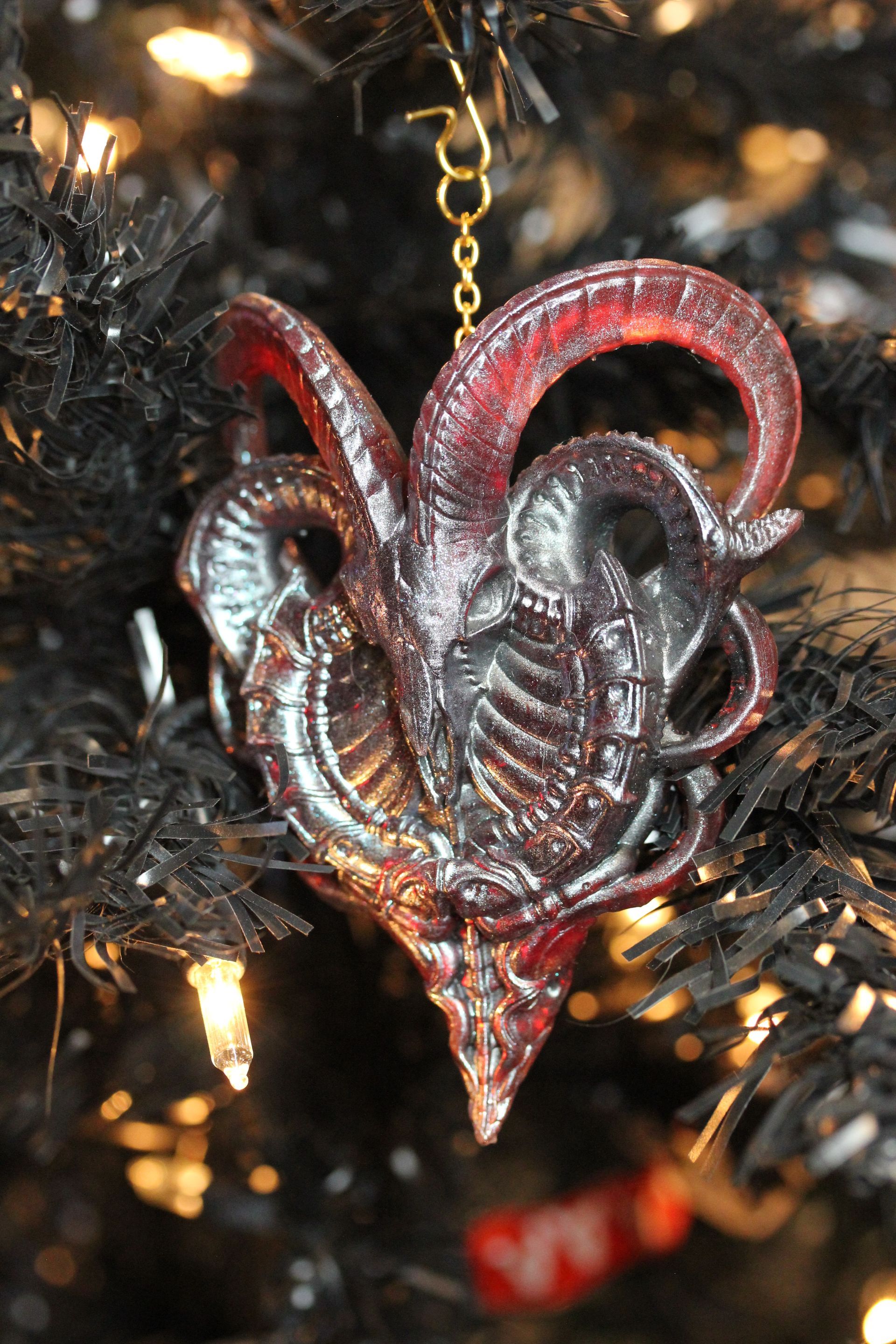 BioMechanical Goat:  Translucent Red Antique