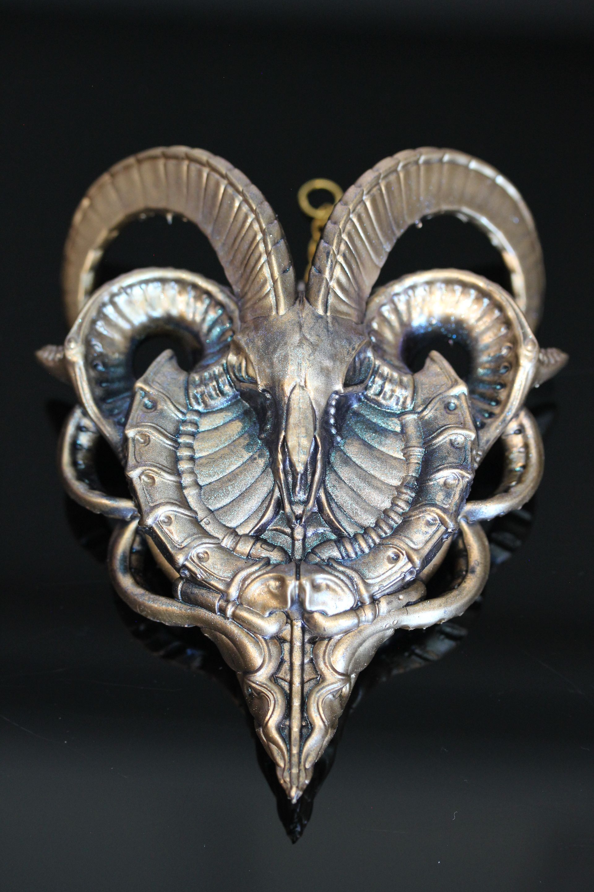 BioMechanical Goat:  Gold Antique Luster