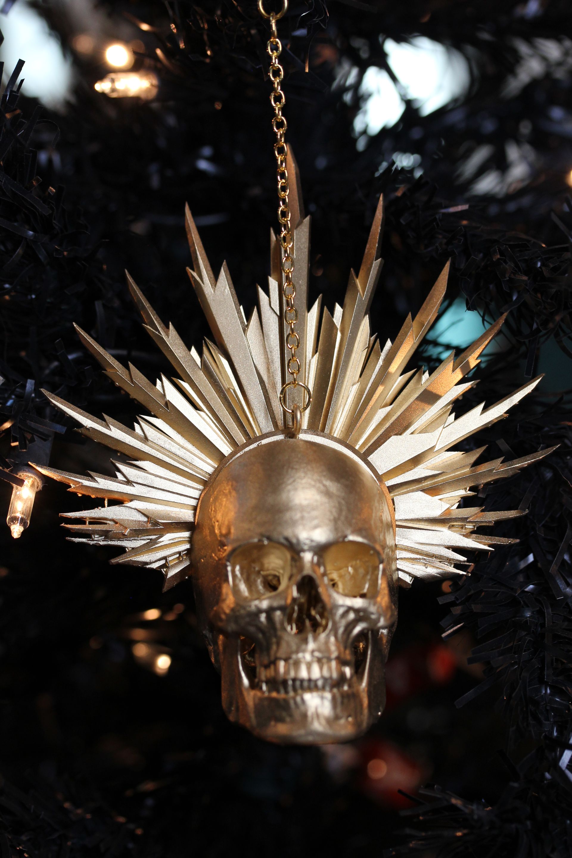 Skull With Rays:  Gold