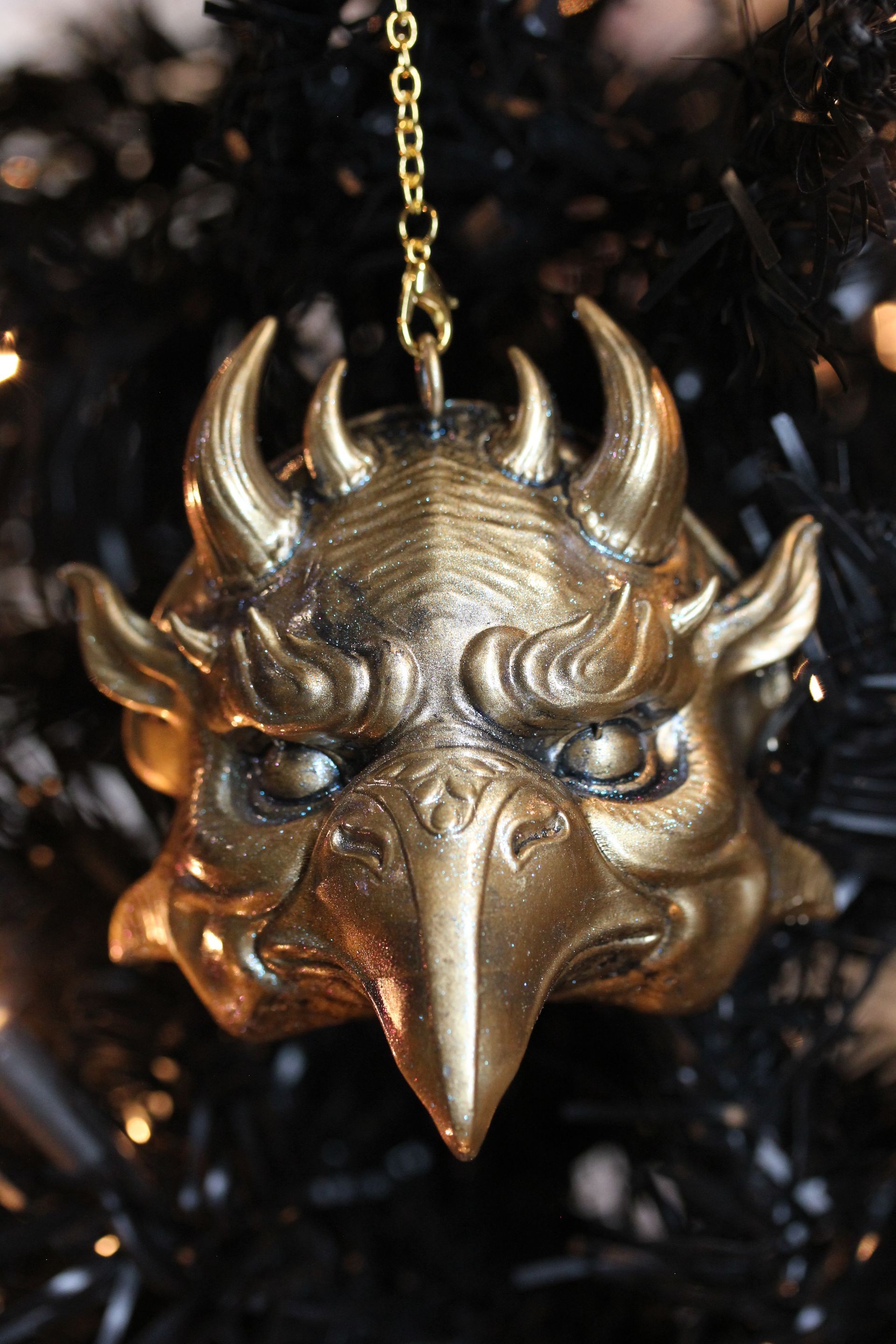 Demonic Beaked Bird:  Gold Antique