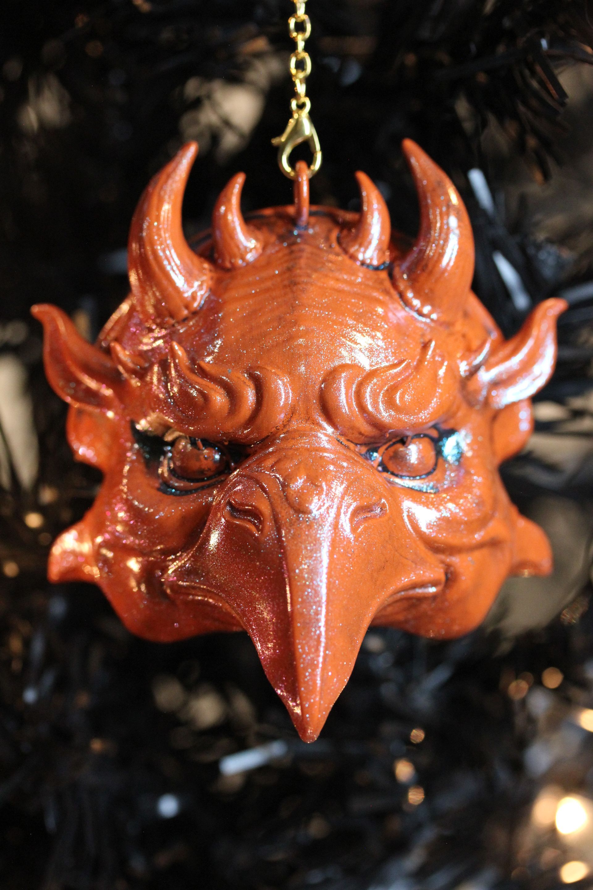 Demonic Beaked Bird:  Orange Antique