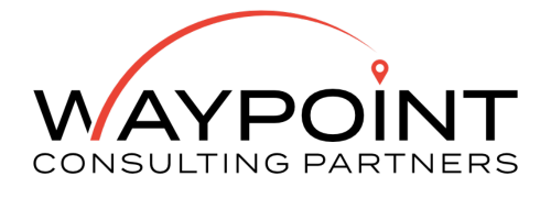 Waypoint Homepage The logo for waypoint consulting partners is black and red.