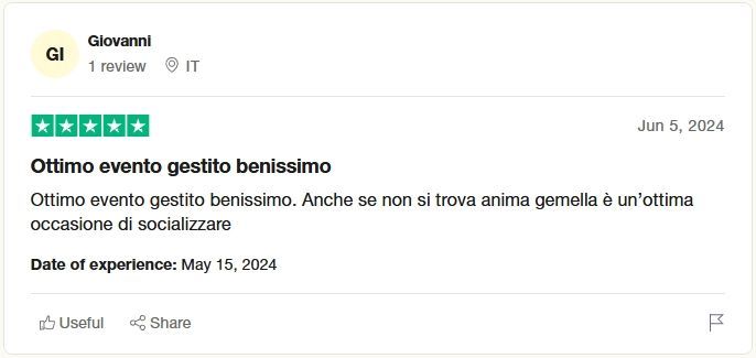 Uno screenshot di una recensione su vitadasingle.net del 5 giugno 2024