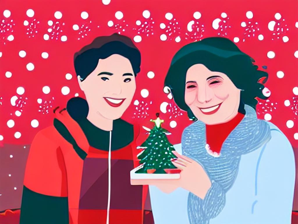 Selfie con la prozia a Natale