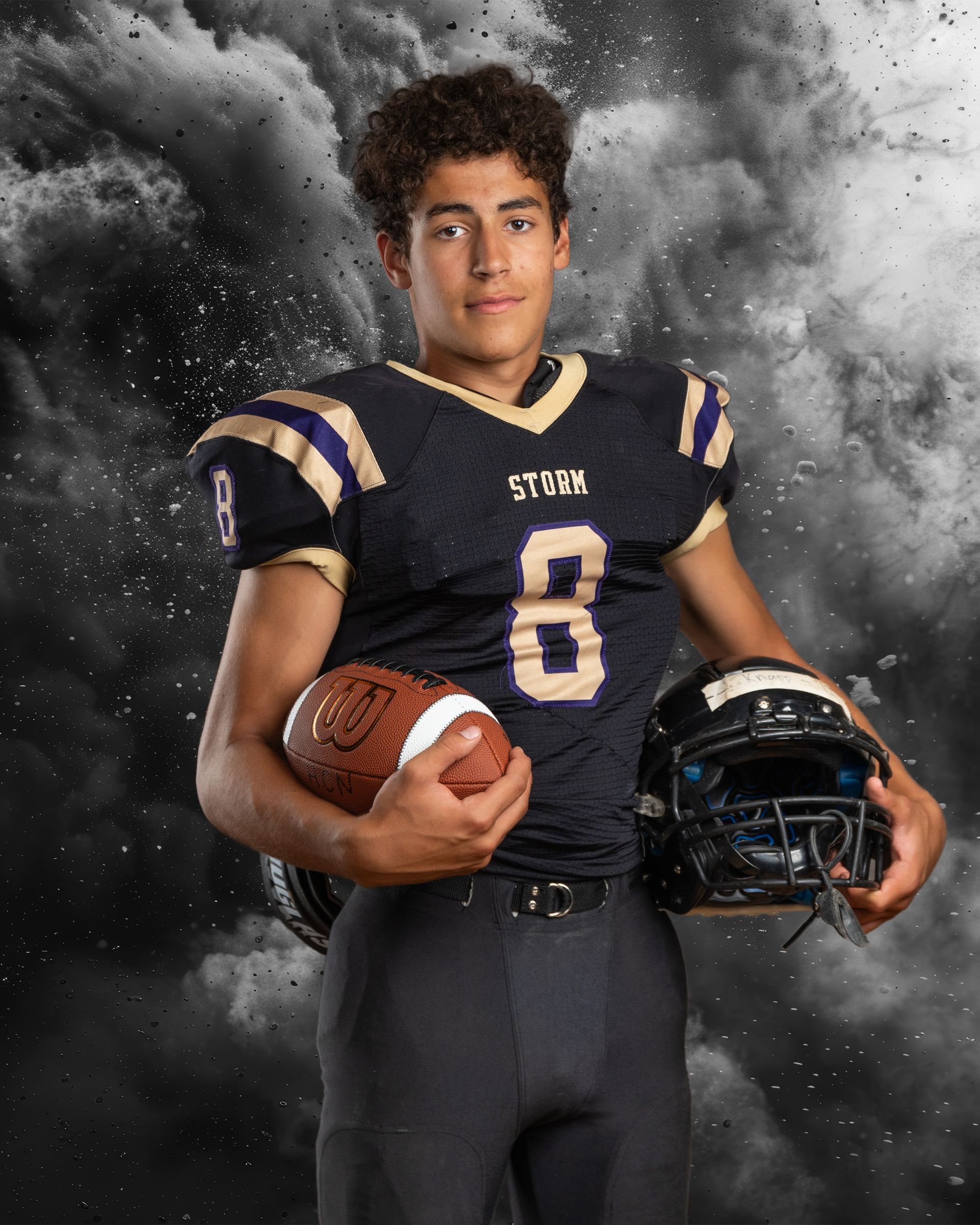 A football player with the number 8 on his jersey
