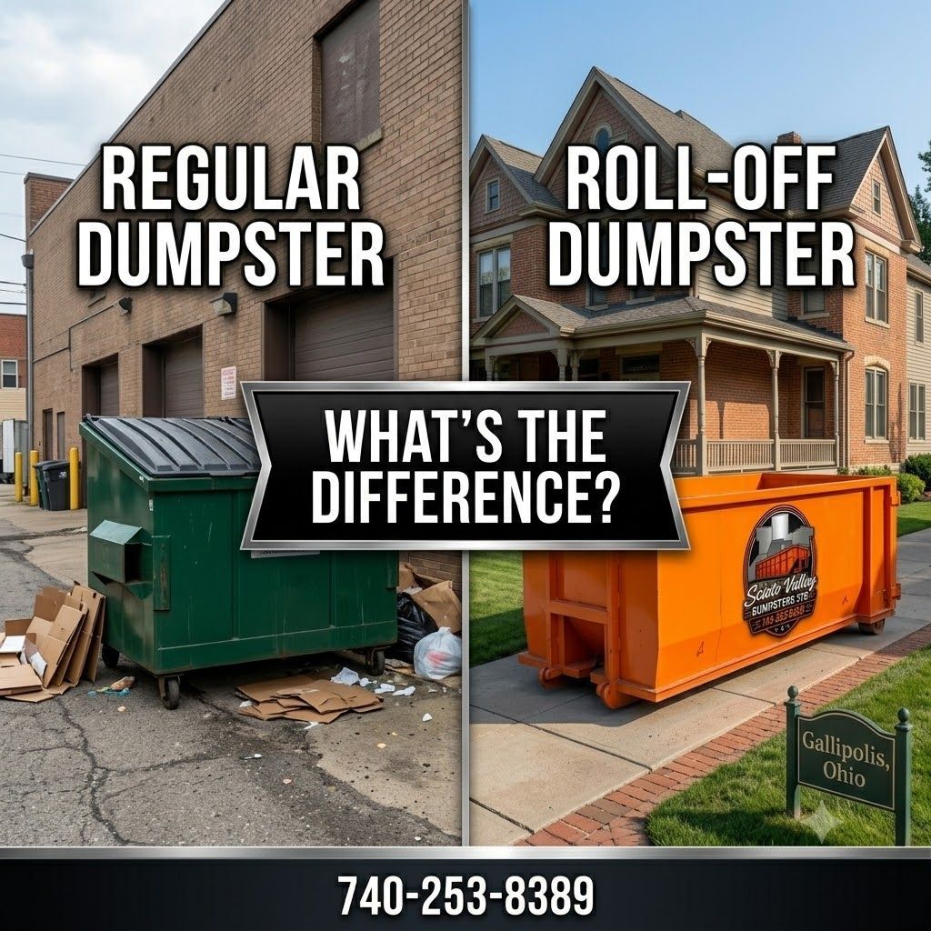 Difference between a roll-off dumpster and a regular dumpster — Scioto Valley Dumpsters Chillicothe