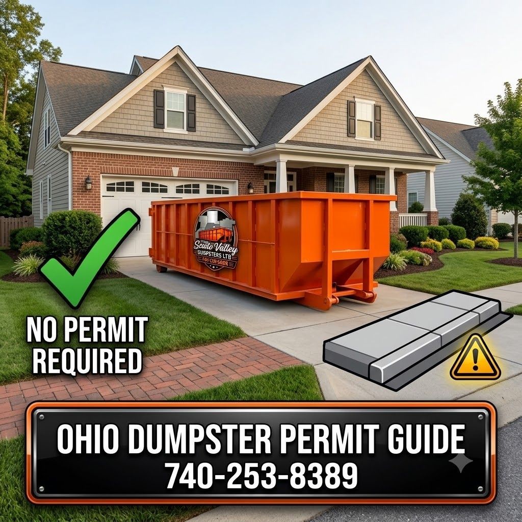 Do I need a permit to put a dumpster in my driveway in Ohio — Scioto Valley Dumpsters Chillicothe