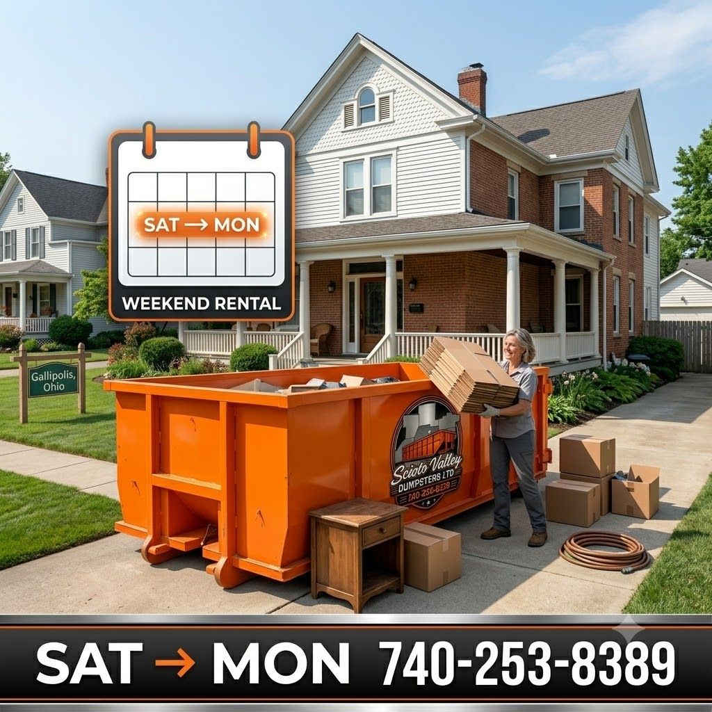 Can I rent a dumpster for just one day or a weekend in Chillicothe Ohio — Scioto Valley Dumpsters