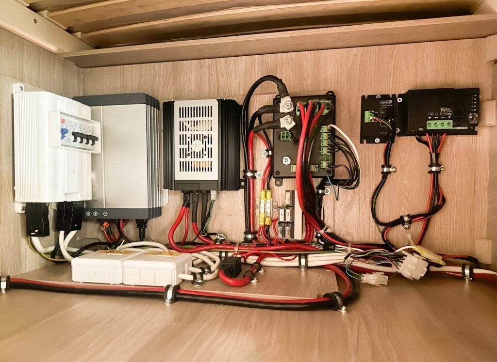 Electrical Components Wired in a Wooden Cabinet — Carl Voss Electrical In Urangan, QLD