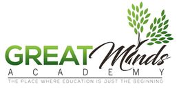 The logo for great minds academy is a place where education is just the beginning.