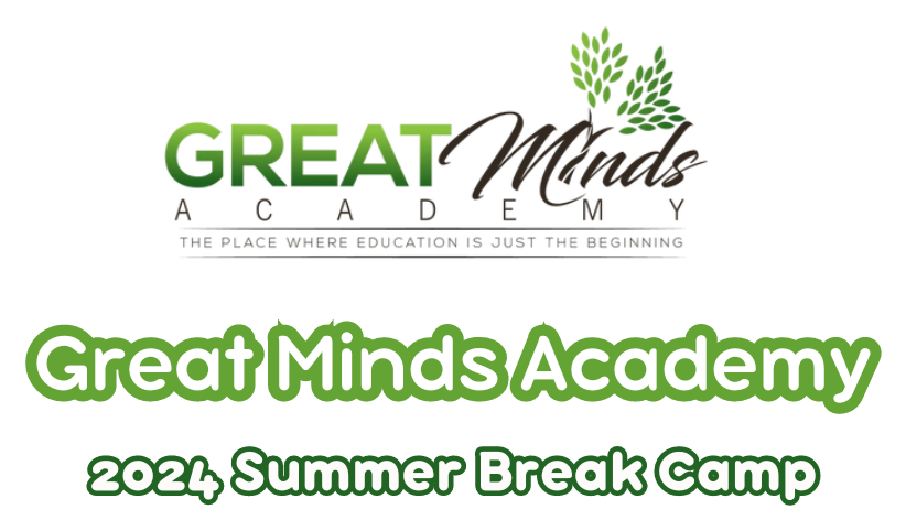 The logo for great minds academy is shown on a white background.