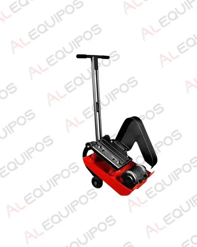 Carretilla de mano roja y negra con asa telescópica y ruedas para subir escaleras.