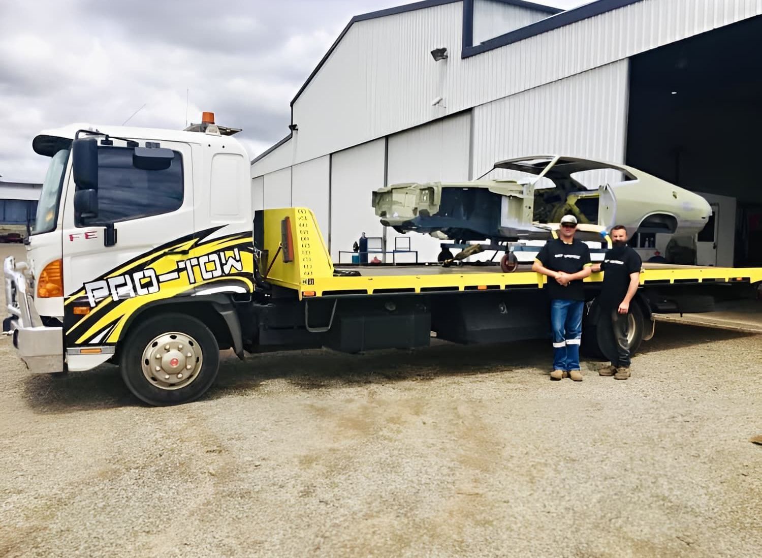 Tow Truck Carries a Vintage Car Shell — Pro-Tow Toowoomba in Wilsonton, QLD
