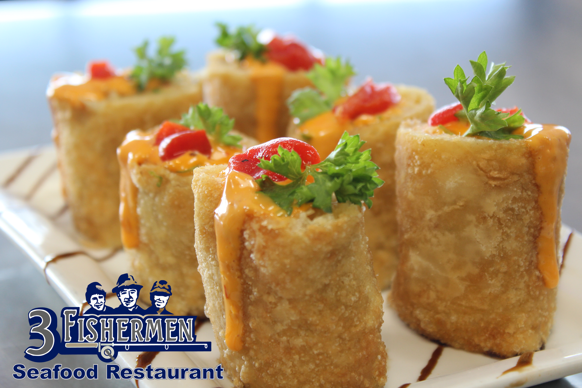 A plate of food from the 3 fishermen seafood restaurant