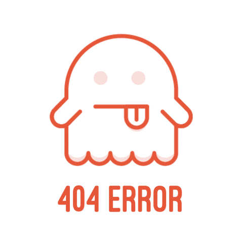 A line drawing of a ghost with the words 404 error below it.
