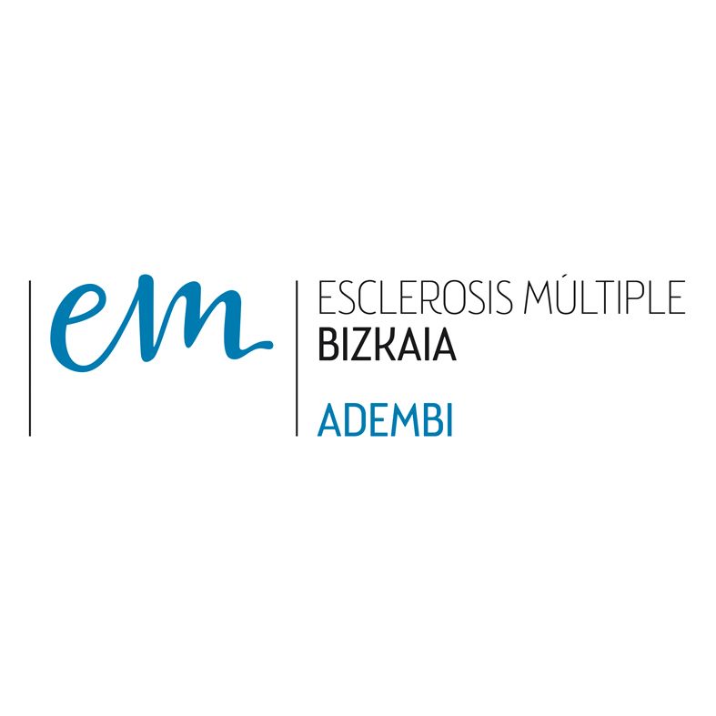 Logotipo de Esclerosis Múltiple Bizkaia (ADEMBI), organización de esclerosis múltiple, con letras