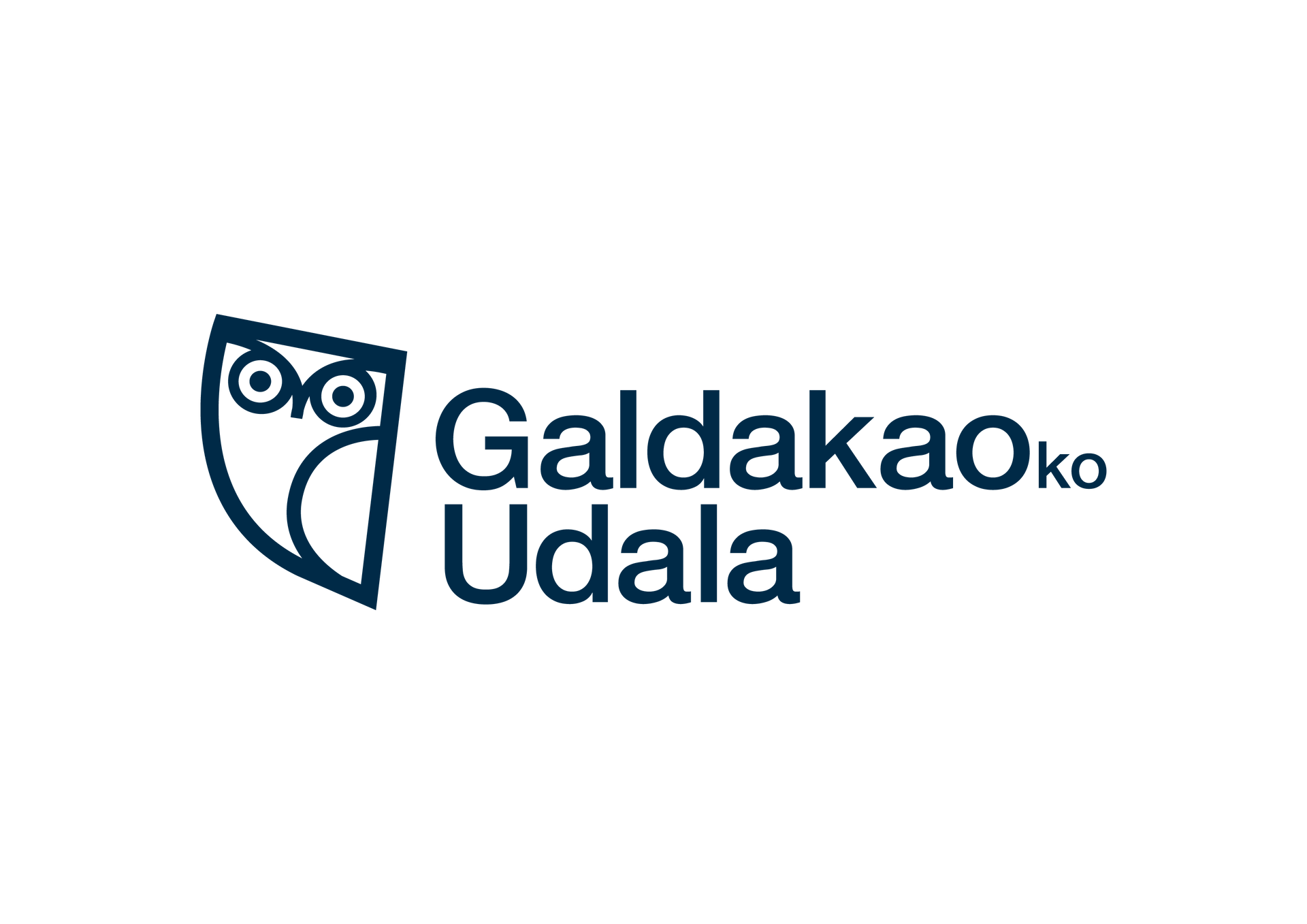 Logotipo de Galdakao Udala, un ícono de búho verde azulado junto al texto