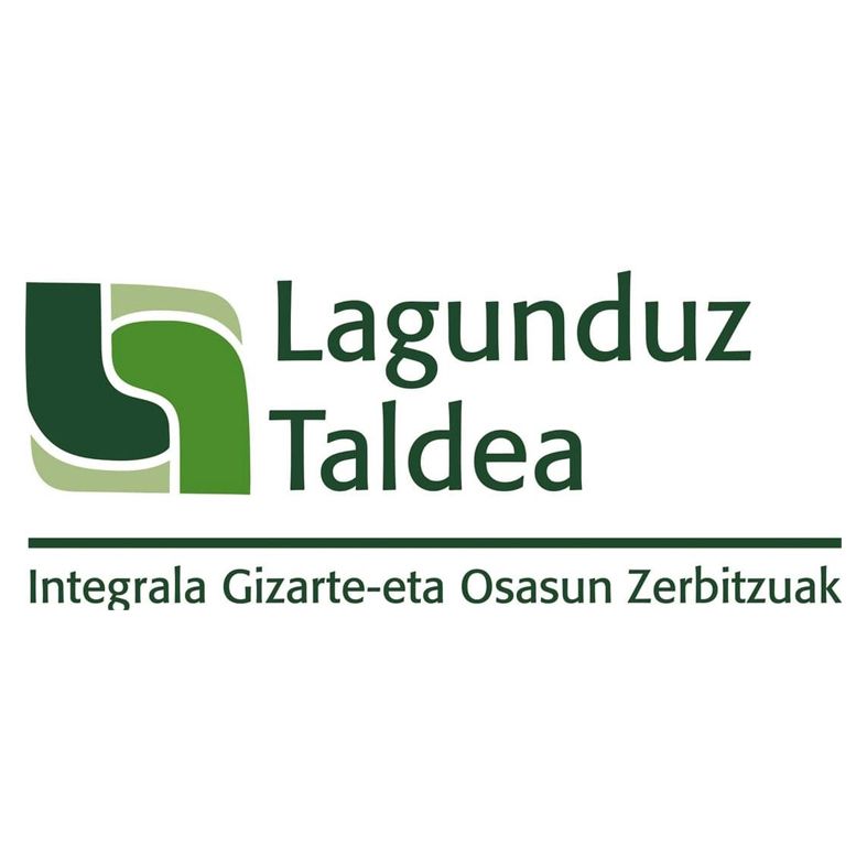 Logotipo de Raundez Taldea, un logotipo verde y blanco con texto en euskera.