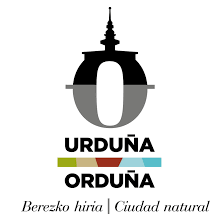 Logotipo de Urduña/Orduña: Silueta negra de un edificio sobre una