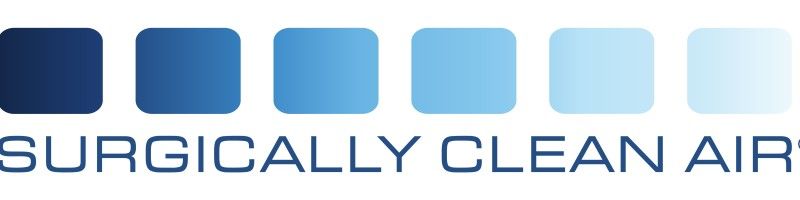 Logo with six blue color blocks, and text reading