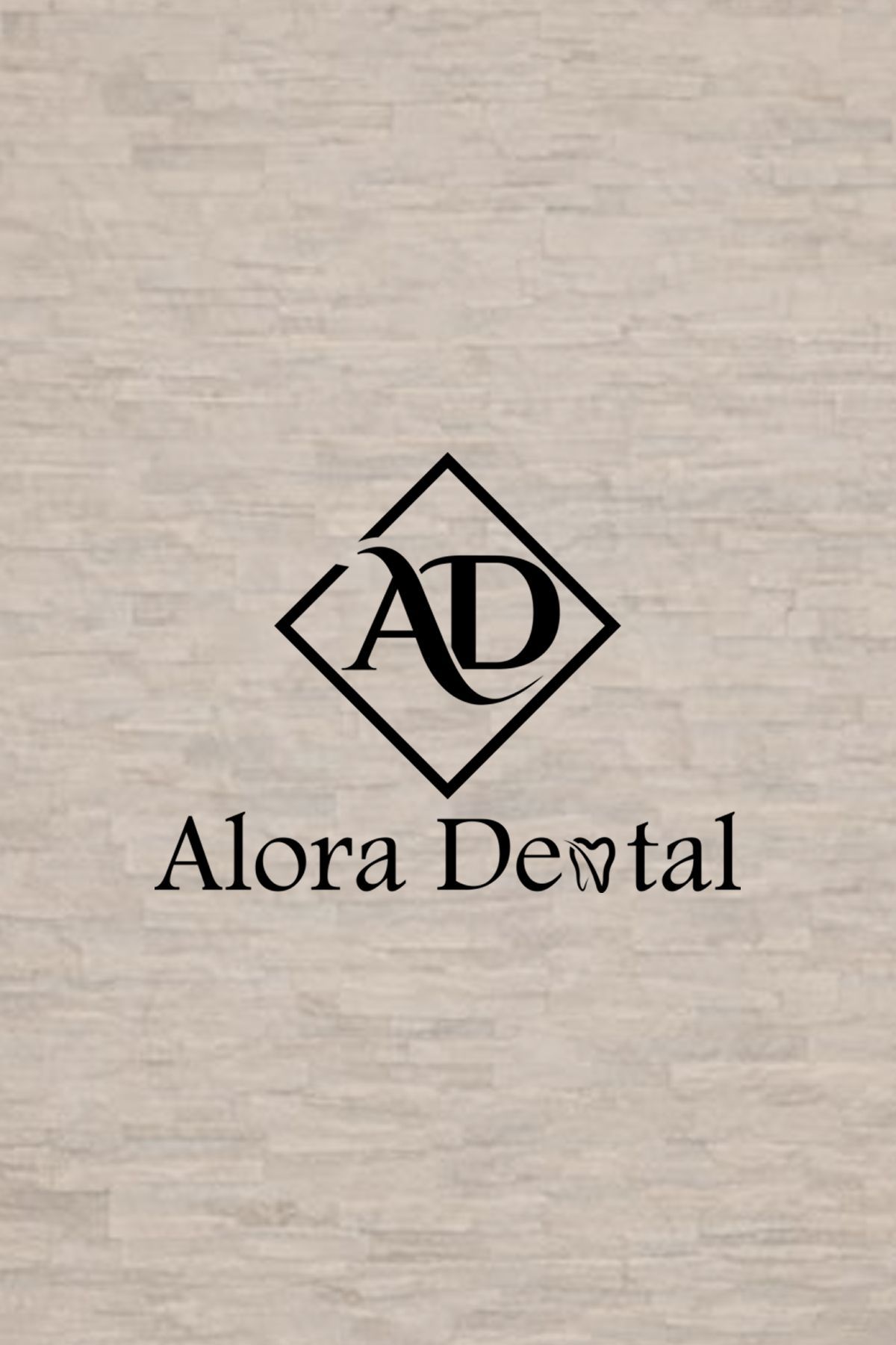 Logo for Alora Dental: Black diamond with 