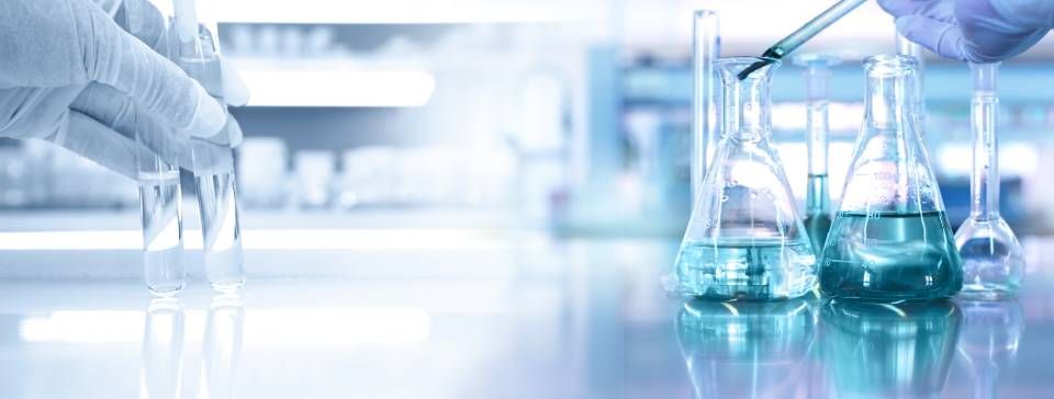 test tubes and lab flask