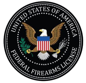 Federal Firearms License seal: eagle with shield, surrounded by text