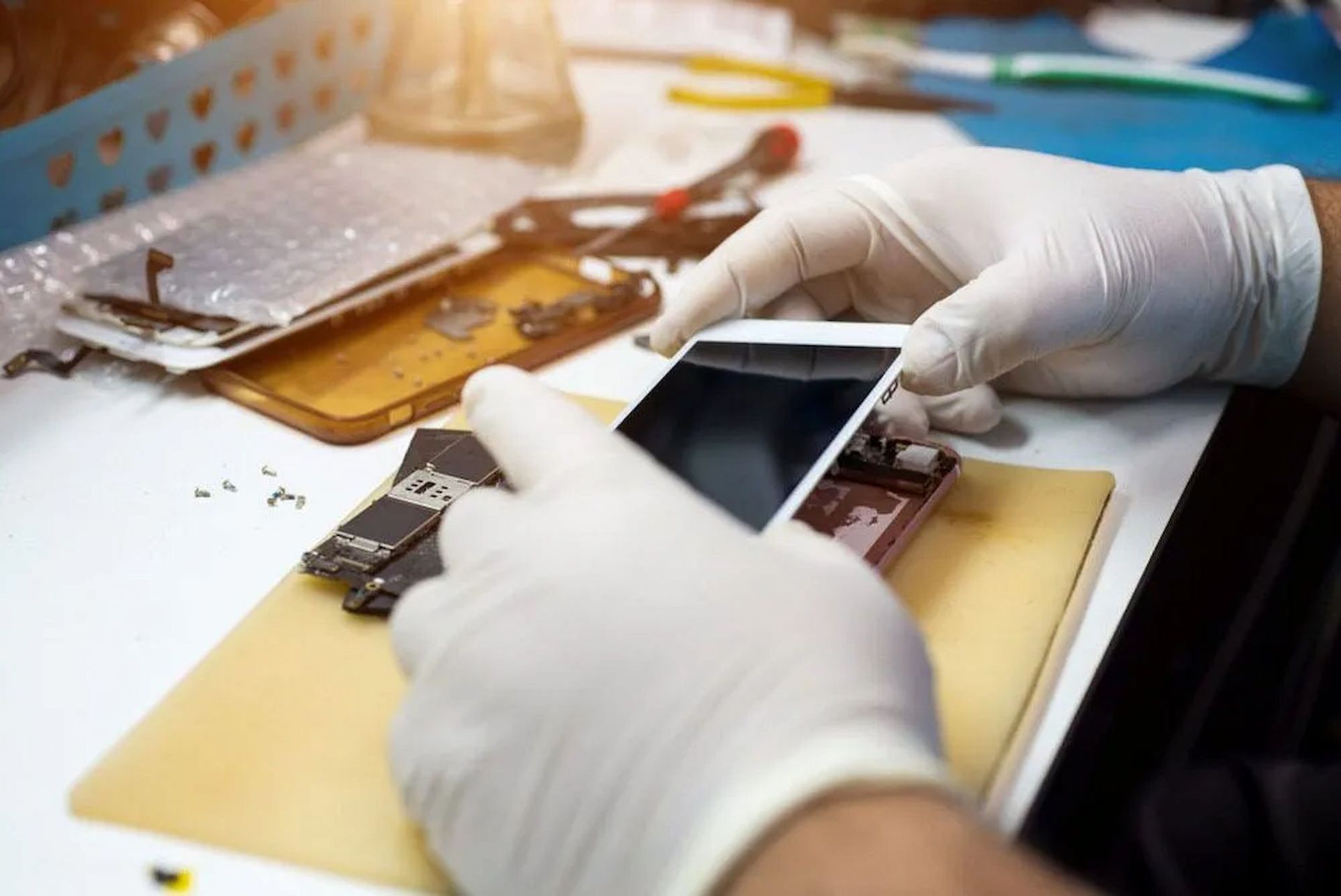 Technician Performing Phone Repairs On The Central Coast