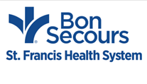 Bon Secours St. Francis Health System logo in blue and black on a white background