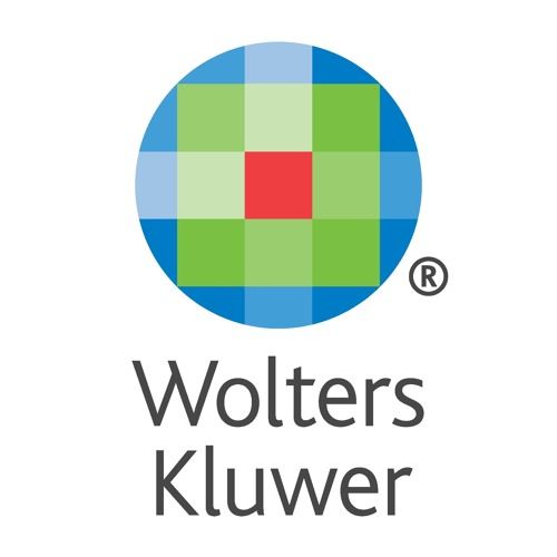 Wolters Kluwer logo with a blue, green, and red circular grid icon above the company name