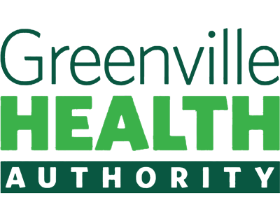 Greenville Health Authority logo in green and teal text on a white background