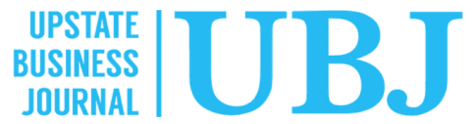Upstate Business Journal logo in blue text on a white background