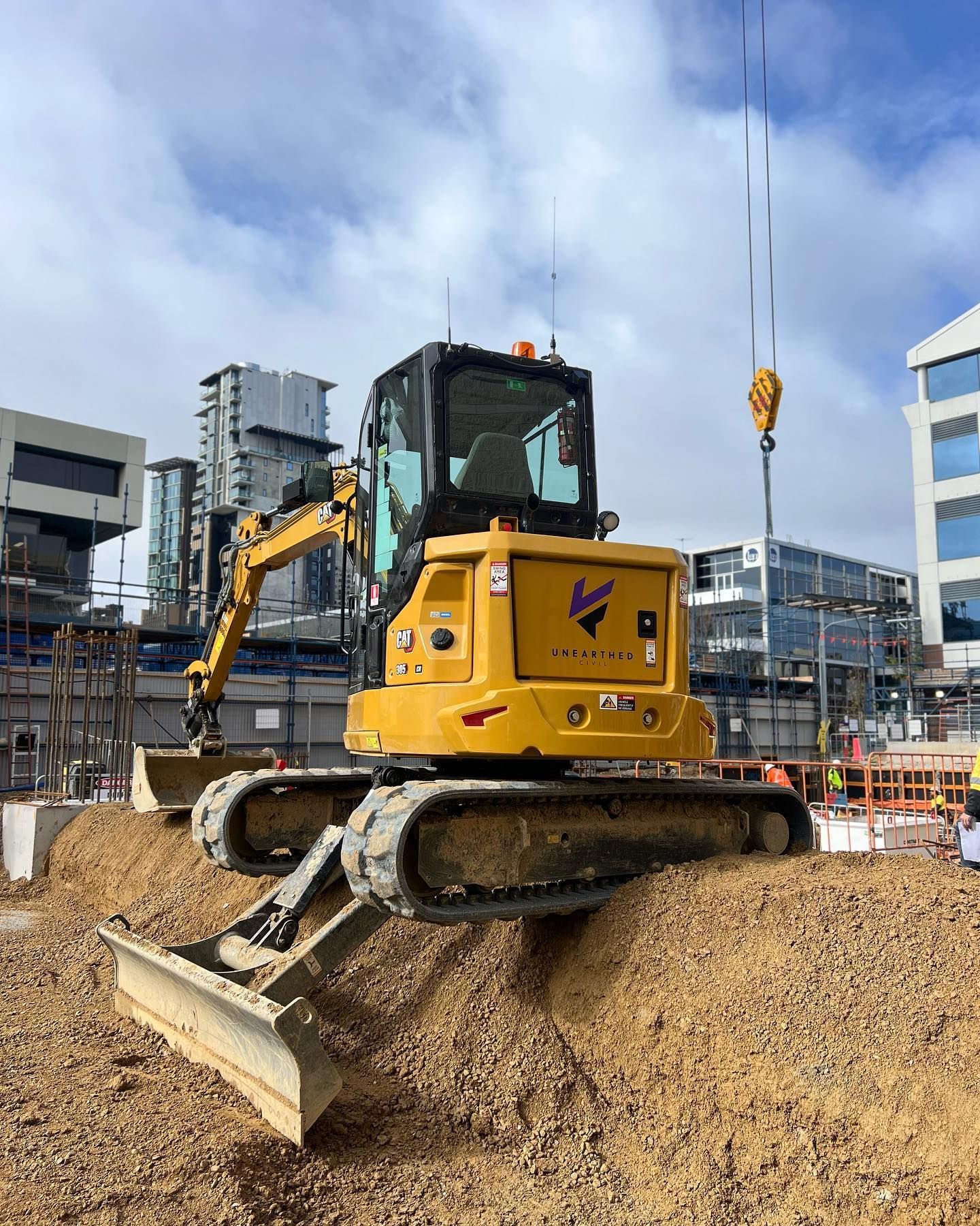 Civil plant hire machinery on a Melbourne construction site