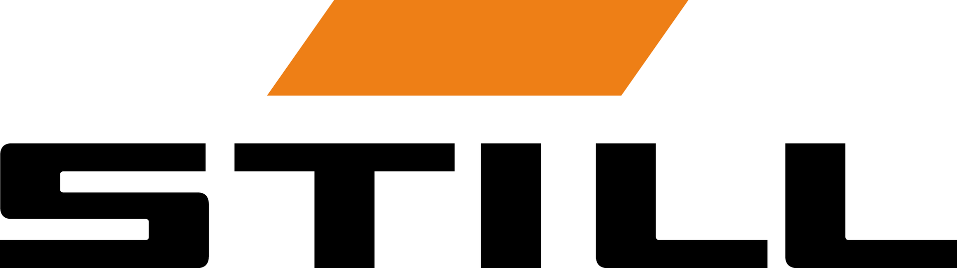 El logotipo de Still con un paralelogramo naranja encima de la palabra