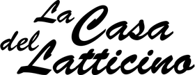 un logo in bianco e nero per la casa del latticino .