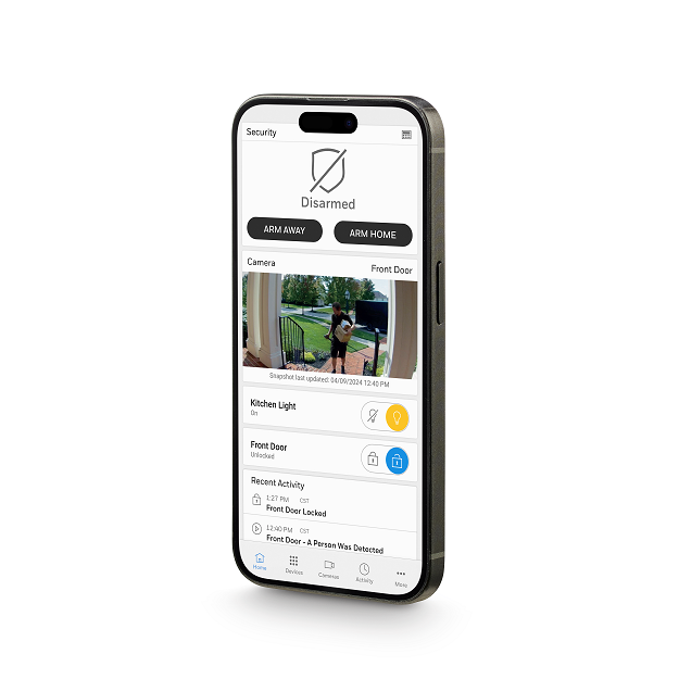 Smartphone displaying a home-sharing app listing with photos, details, and action buttons on a white screen