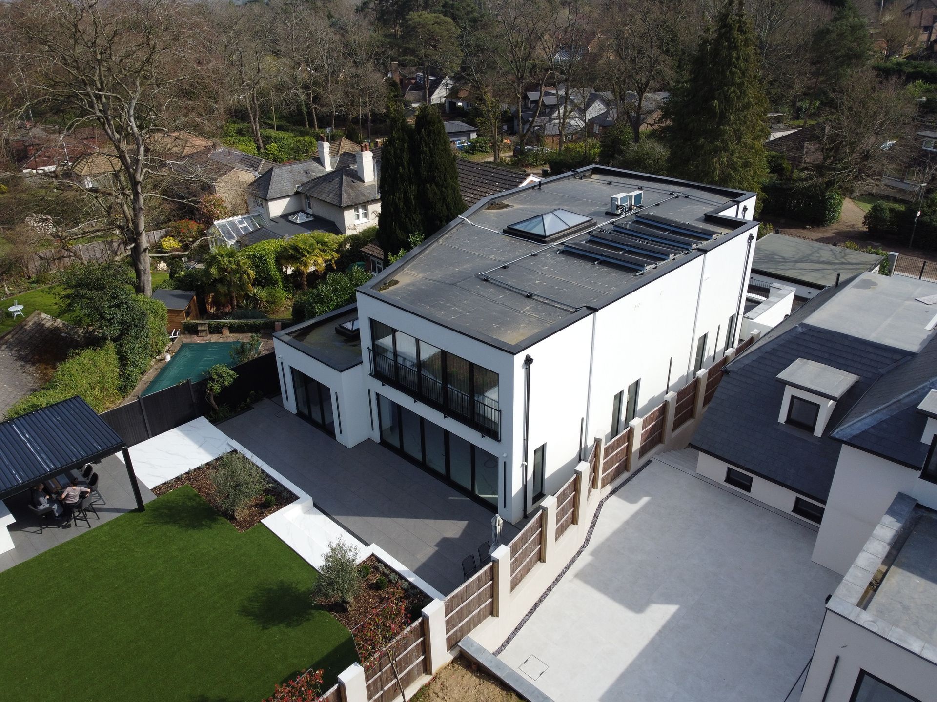 The 2 and a half story home with high specification. Private road. Luxury new build house. Surrey.
