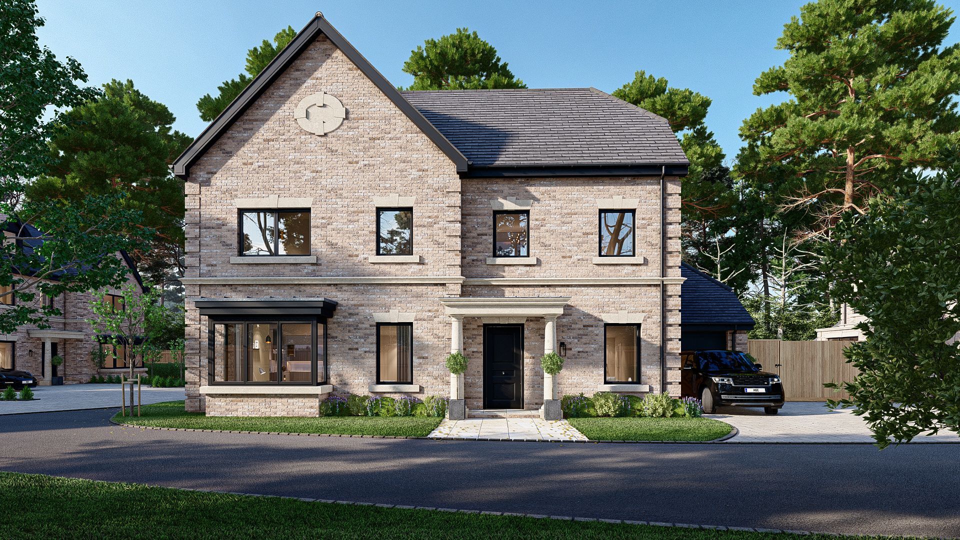 The Ferns by Rivium, a luxury residential development in Windlesham, Surrey, featuring bespoke architecture.