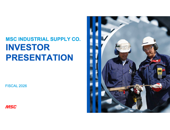 Thumbnail of the MSC Industrial Investor Presentation