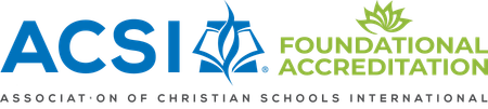 ACSI and Foundational Accreditation logos in blue and green with leaf emblem