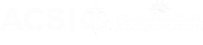ACSI and Foundational Accreditation logo in blue and green text with leaf emblem