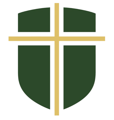 Green shield logo with a gold cross dividing it into four sections