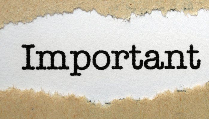 The word “Important” in black type on torn beige paper.