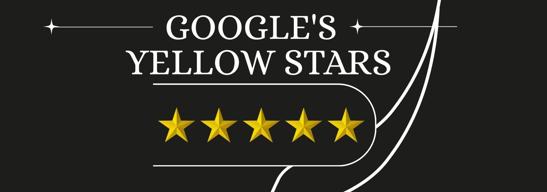Google's Yellow Stars logo with five gold stars on a dark background