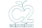 Un logotipo para la educación C2 con una manzana.