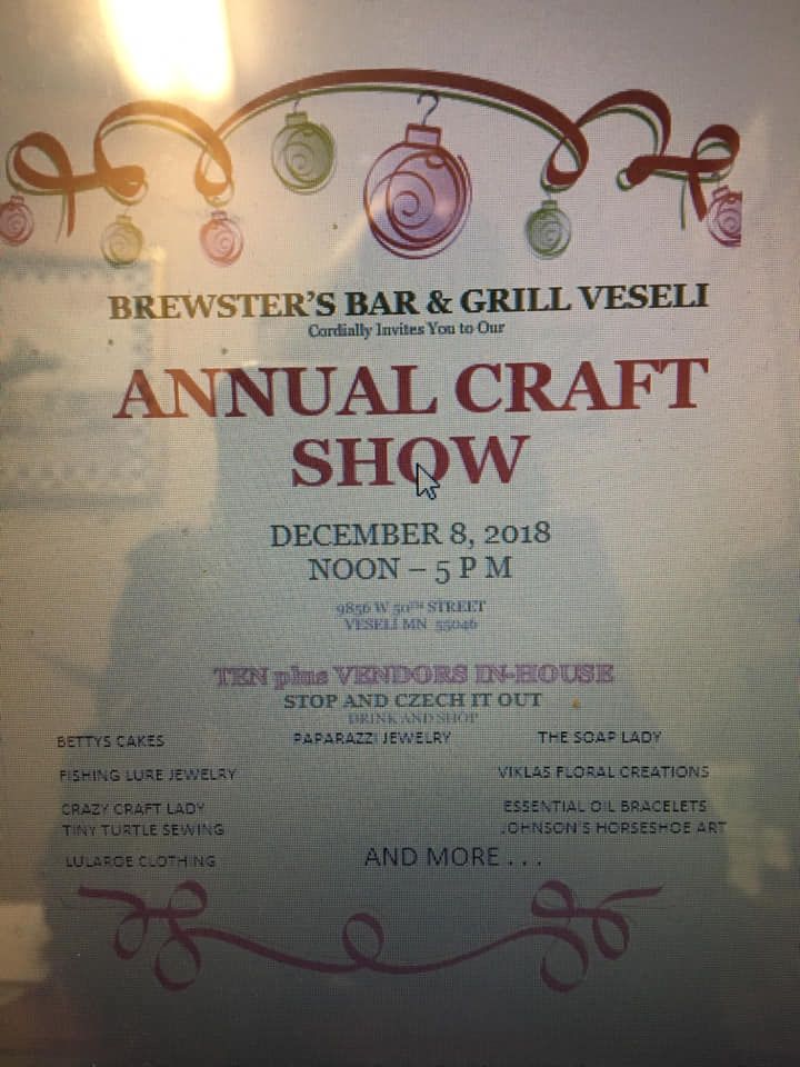 Annual Craft Show Event — Lonsdale, MN — Brewster’s Bar & Grill