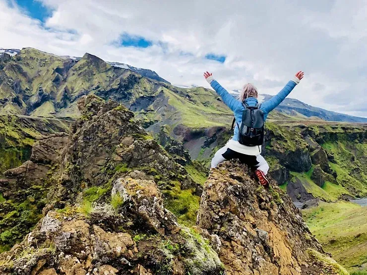happy man on mountain