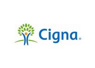 Cigna logo: green tree with person-shaped trunk and blue text.