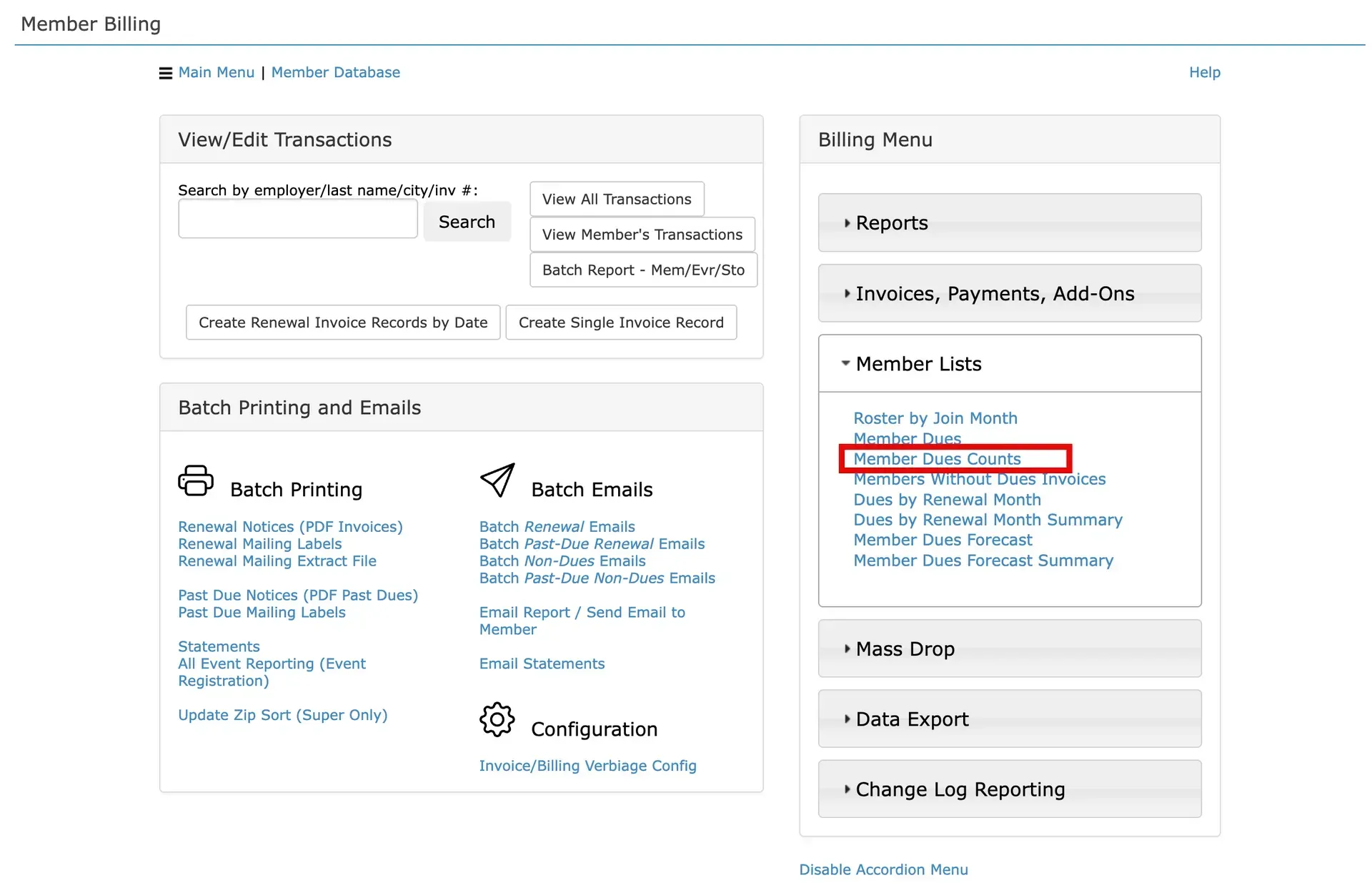 Screenshot of a website with navigation options and 